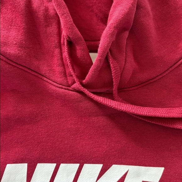 Nike  pullover hoodie  burgundy/white logo on chest  muff front pockets EUC - Picture 7 of 13